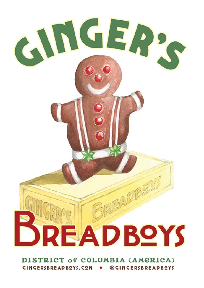 Ginger's Breadboys Tea Towel