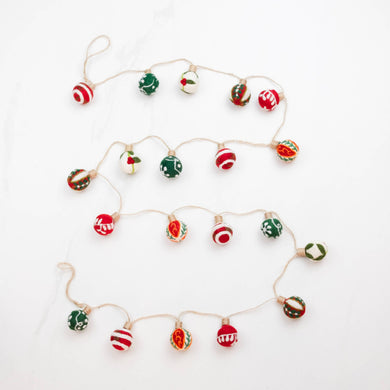 Garland - Embroidered Christmas Balls - Christmas Decor