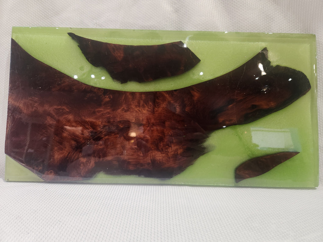 Old Growth Redwood Charcuterie With Green Epoxy