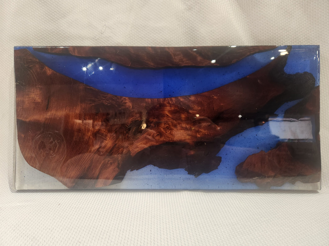 Old Growth Redwood Charcuterie With Blue Epoxy