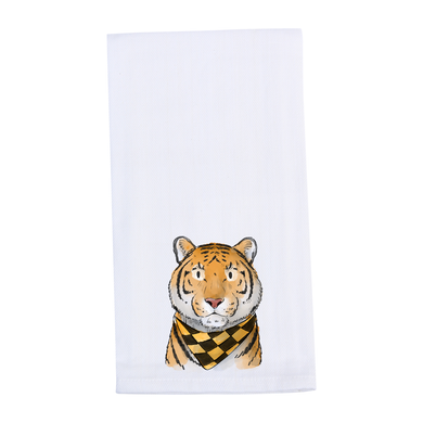 Gold and Black Tiger Front Tea Towel