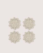 Merino Wool Starburst Coaster Solid 4 Pack - Heather White