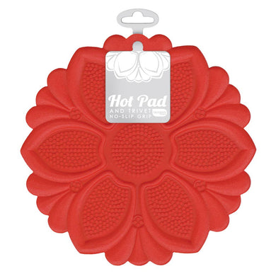 Hot Pad/Trivet, No-Slip Grip, Red