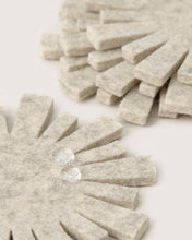 Merino Wool Starburst Coaster Solid 4 Pack - Heather White