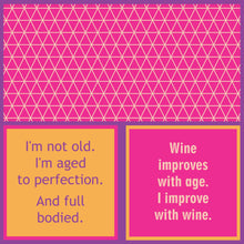 NAPKIN Wine improves with age | Funny Home Gift | Cocktail Napkin