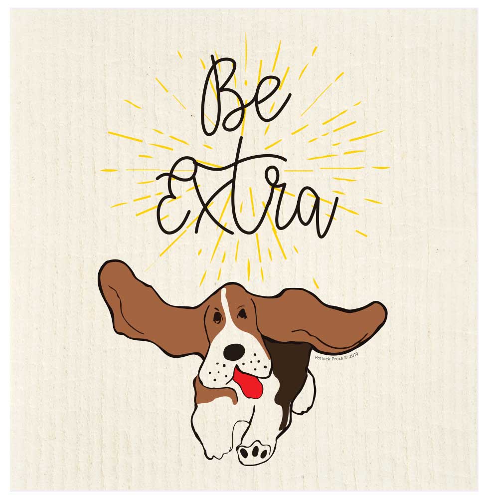 Be Extra Floppy Ears Dog Swedish Dishcloth