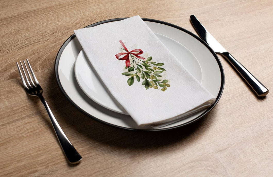 Mistletoe - Printed Guest Towel - Christmas