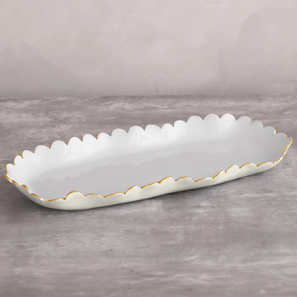 ENCANTO Colette Oblong Tray (Cream and White)