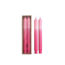 2 Tone Pleated taper Candles-Pink