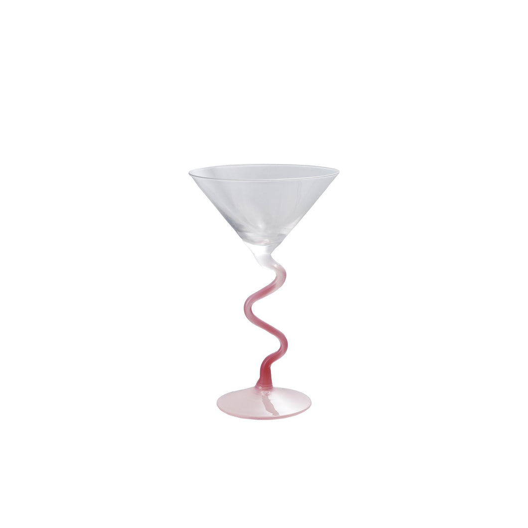 Pink Squiggle Martini Glass