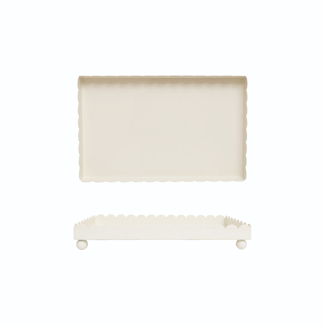 Cream  Scallop Tray