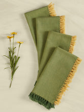 Chambray Napkin-Green/Gold