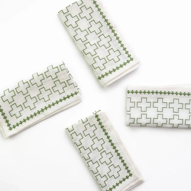 India Hicks Cross Sage Napkin