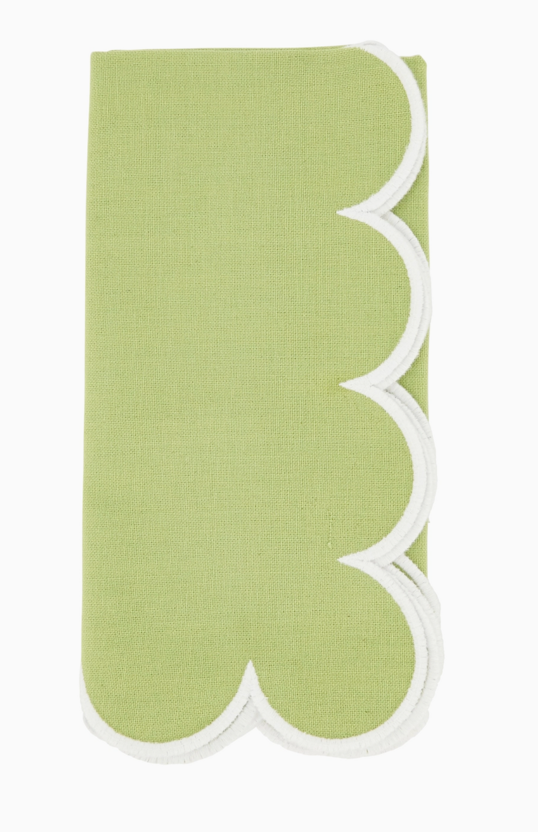 Cotton Scalloped Dinner Napkin-Kiwi