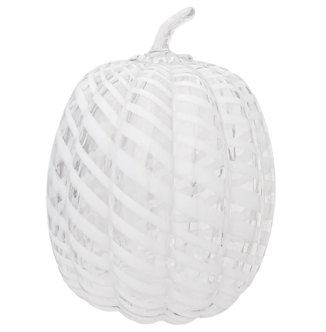Pumpkin White Swirl Glass Large