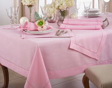 Pink Tablecloth with Hemstitched Border
