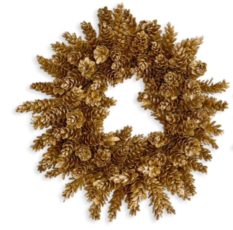 Lacquered Pinecone Wreath
