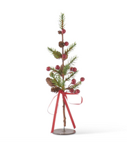 Pine Twig Trees w/Red Berries & Mini Pinecones