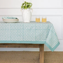 India Hicks Cross Blue Tablecloth 60x90