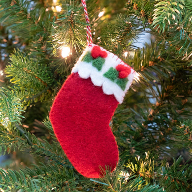 Ornament - Red Felt Christmas Stocking