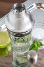 Outset Cocktail Shaker, Glass and Stainless Steel, 12-Ounce