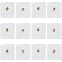 Embroidered Candy Cane Napkin