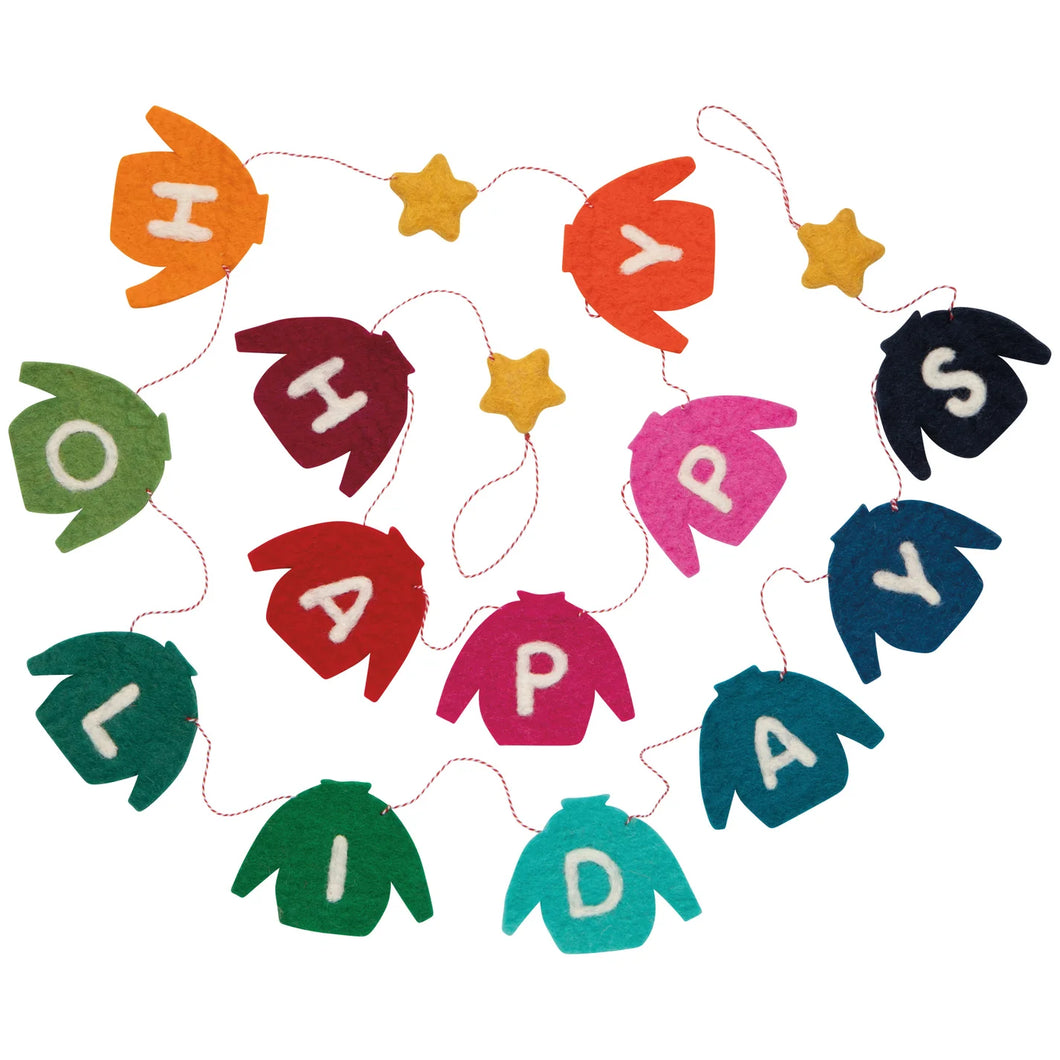 Happy Holidays Felt Garland