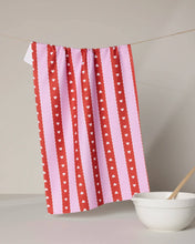 Ribbon Hearts Tea Towel