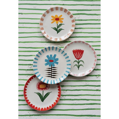 Stoneware Flower Plate