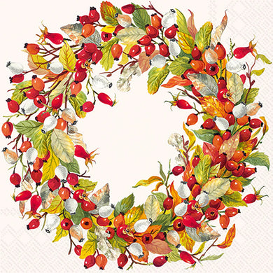 Rose Hip Wreath Lunch Napkin