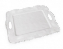 Vida Alegria Rectangular Tray with Handles - White